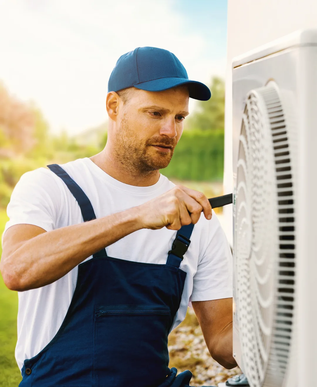 Plain View Solutions technician repairing an HVAC unit